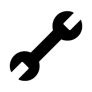 Black Wrench Icon - Vector Illustration