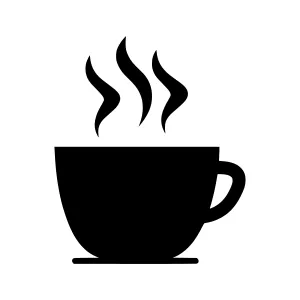 Coffee Cup Icon - Black Silhouette