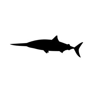 Silhouette Marlin Fish Vector Graphic