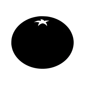 Black Fruit Icon - Minimalist Vector Graphic