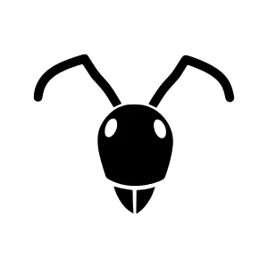 Ant Icon - Black Silhouette Vector