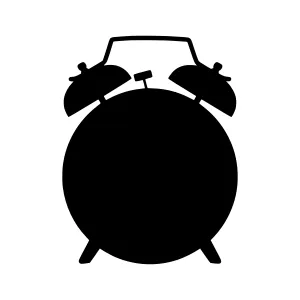 Black Alarm Clock Silhouette Icon