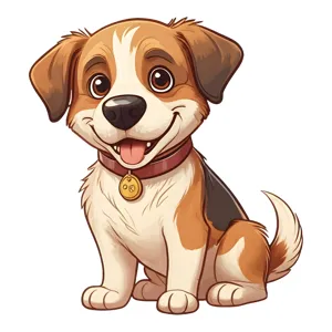 Cute Cartoon Beagle Dog Illustration