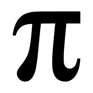 Pi Symbol Vector Illustration - Black on White
