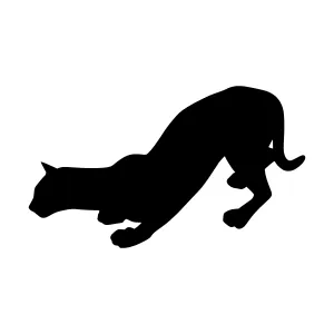 Silhouette Cat Jumping - Vector Graphic