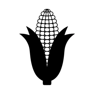 Corn Cob Icon - Simple Black Silhouette