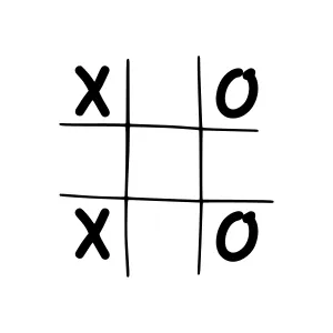 Tic Tac Toe Game - Simple Line Art