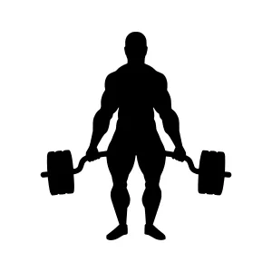 Silhouette Weightlifter Lifting Barbell