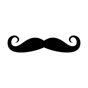 Black Mustache Icon - Vector Illustration
