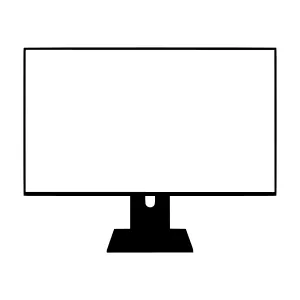 Minimalist Computer Monitor Icon - Black Outline
