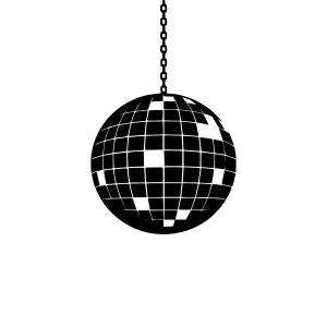 Black & White Disco Ball Vector Illustration