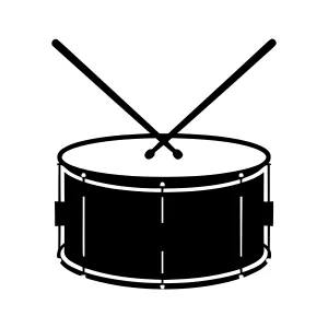 Black Drum Set Icon - Vector Illustration