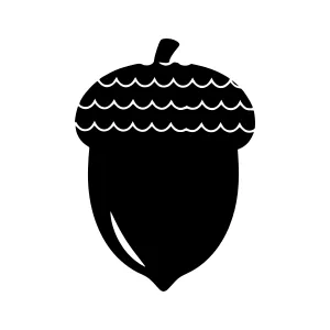 Black Acorn Icon - Vector Illustration