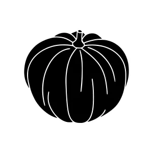 Black Pumpkin Silhouette Vector Illustration