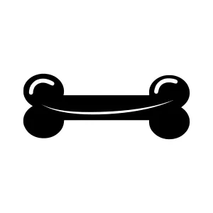 Black Bone Icon - Simple Vector Illustration