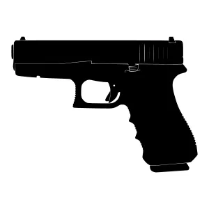 Black Silhouette Pistol Vector Illustration