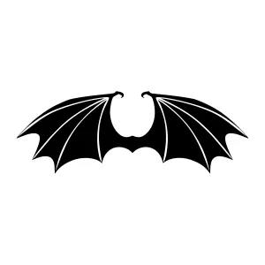 Bat Wings Silhouette - Black on White