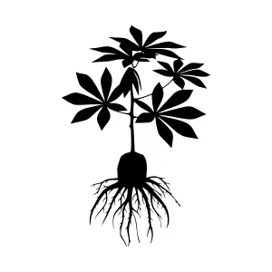 Black Silhouette Plant Vector Illustration