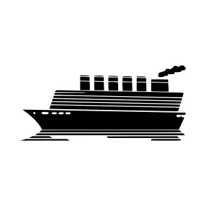 Cruise Ship Silhouette Vector Icon