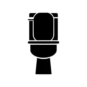 Toilet Icon - Simple Black Silhouette