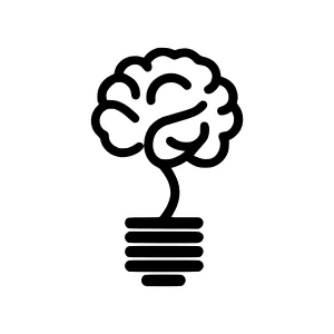 Brain Bulb Icon - Creative Idea Symbol
