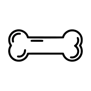 Dog Bone Outline Icon - Vector Illustration