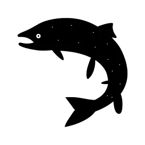 Black Salmon Icon - Vector Illustration