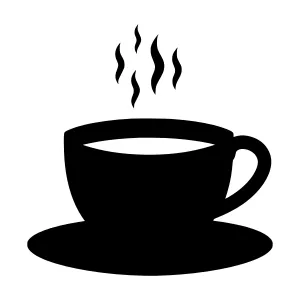 Coffee Cup Icon - Simple Black & White