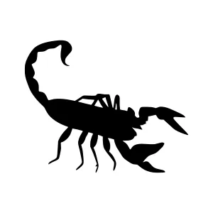 Black Silhouette Scorpion Vector Graphic
