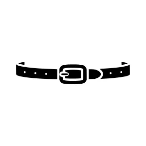 Black Leather Belt Icon - Vector Illustration