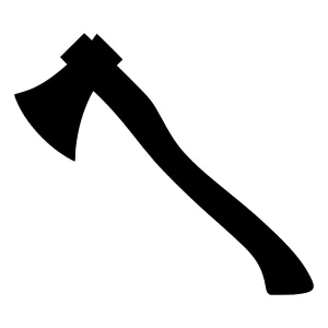 Silhouette Axe Icon - Black on White