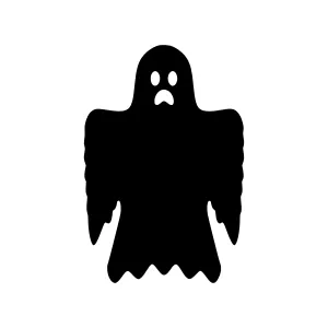 Black Ghost Icon - Simple Silhouette