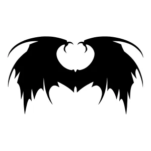 Black Bat Wings Silhouette Vector Graphic