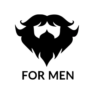 Black Bearded Man Logo Icon - For Men Design