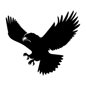 Silhouette Eagle Flying - Vector Graphic