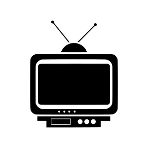 Black TV Icon - Television Symbol