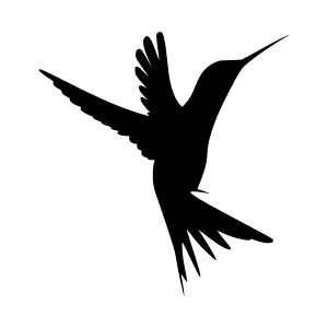 Silhouette Hummingbird Flying - Vector Graphic