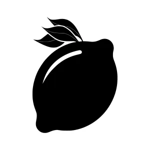 Black Silhouette Lemon Fruit Icon