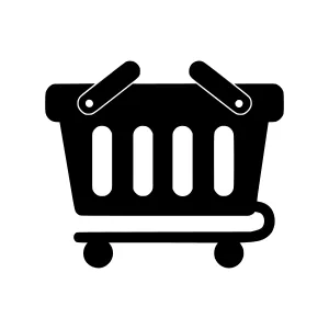 Shopping Cart Icon - Black Outline