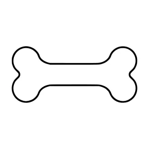 Simple Bone Outline Vector Graphic