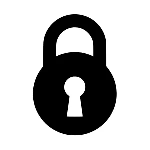 Black Lock Icon - Security Vector Illustration