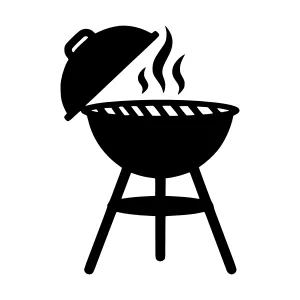 Black Grill Icon - BBQ Illustration