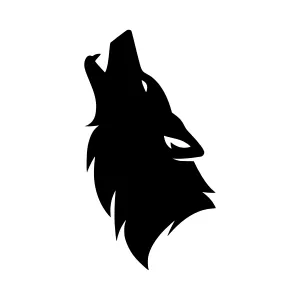 Silhouette Wolf Howl - Vector Graphic