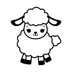 Cute Cartoon Sheep Illustration
