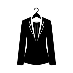 Suit Hanger Icon - Black Silhouette