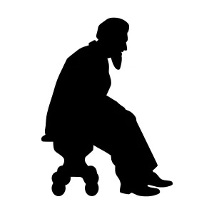 Silhouette Man Sitting - Isolated Vector Icon