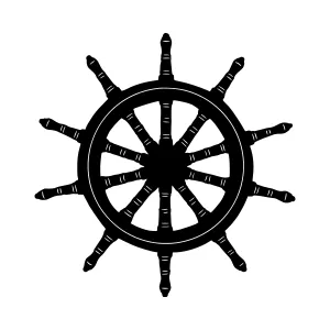 Vintage Ship Wheel Silhouette