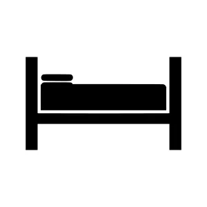 Simple Bed Icon - Black Outline