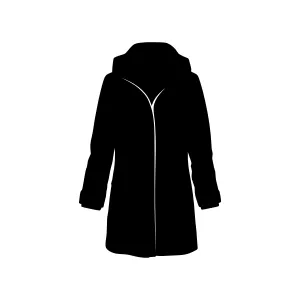 Silhouette Black Coat - Minimalist Fashion Illustration
