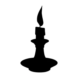 Black Candle Silhouette - Minimalist Icon